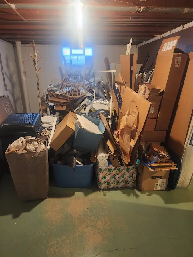 Roll-off dumpster container at job site for 2 Yard Dumpster Rental in Big Bear Lake